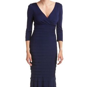 Kay Unger tiered banded column gown